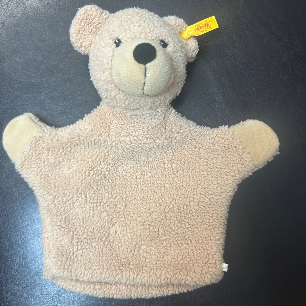 Steiff Fynn the Teddy Bear Hand Puppet Soft Plush Cream Kids Toy‎